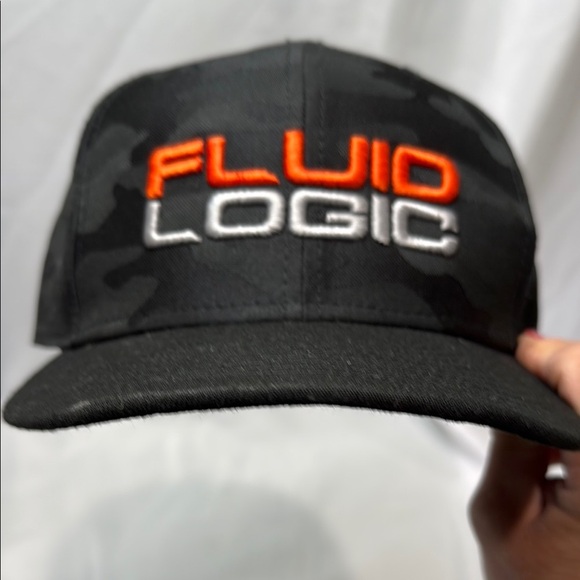 Fluid Logic Black Camo Racing Cap with Orange & Silver Logo, NEW! - Picture 15 of 16